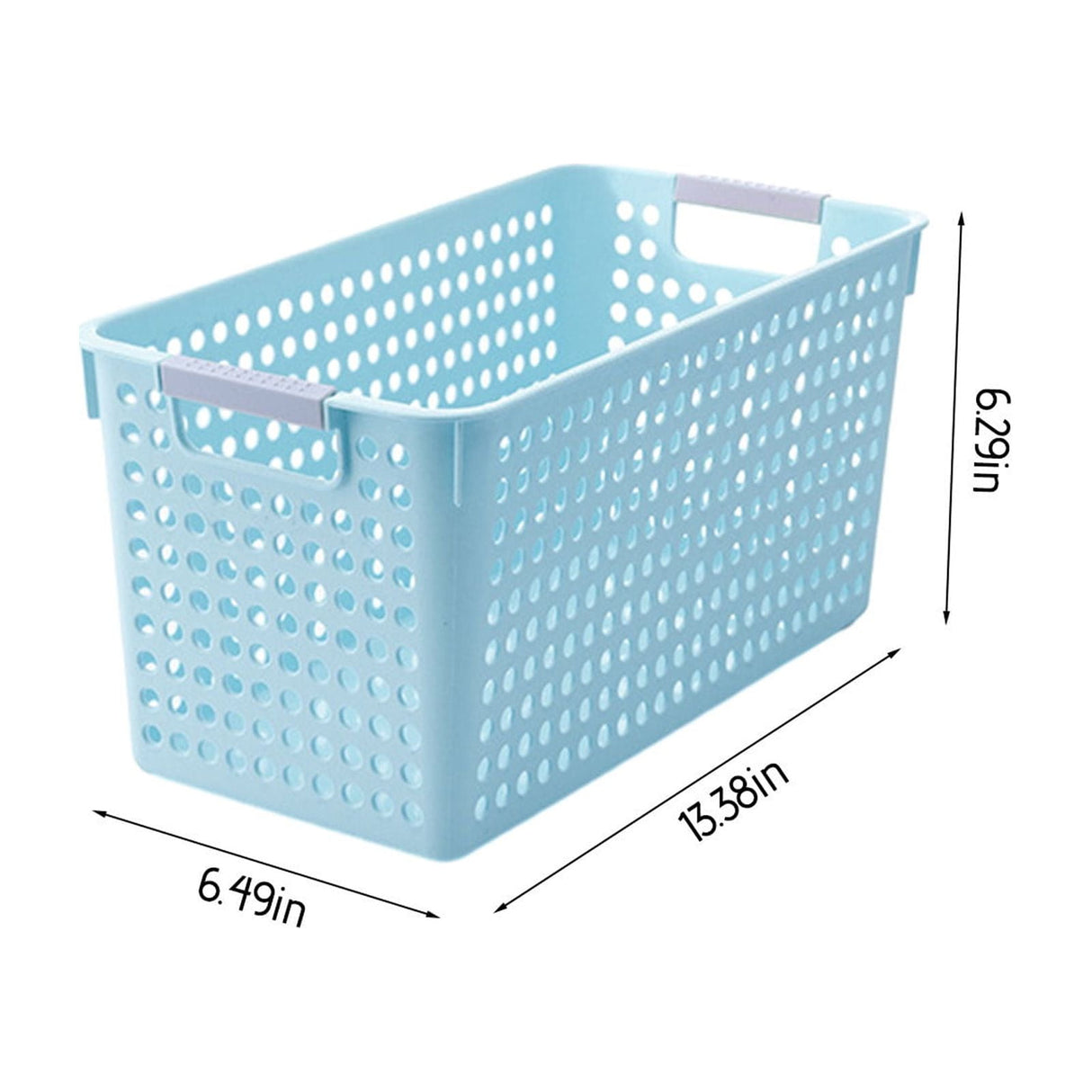 Darzheoy Laundry Basket, 2 pcs Plastic Hamper with Handles, Open Storage Bin to Organize Closets, Cabinets, Pantry, Shelving and Countertop Space, Suitable for Families and Dorms 1PC-Blue