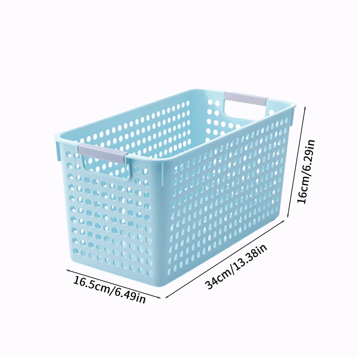Darzheoy Laundry Basket, 2 pcs Plastic Hamper with Handles, Open Storage Bin to Organize Closets, Cabinets, Pantry, Shelving and Countertop Space, Suitable for Families and Dorms 3PC-Blue