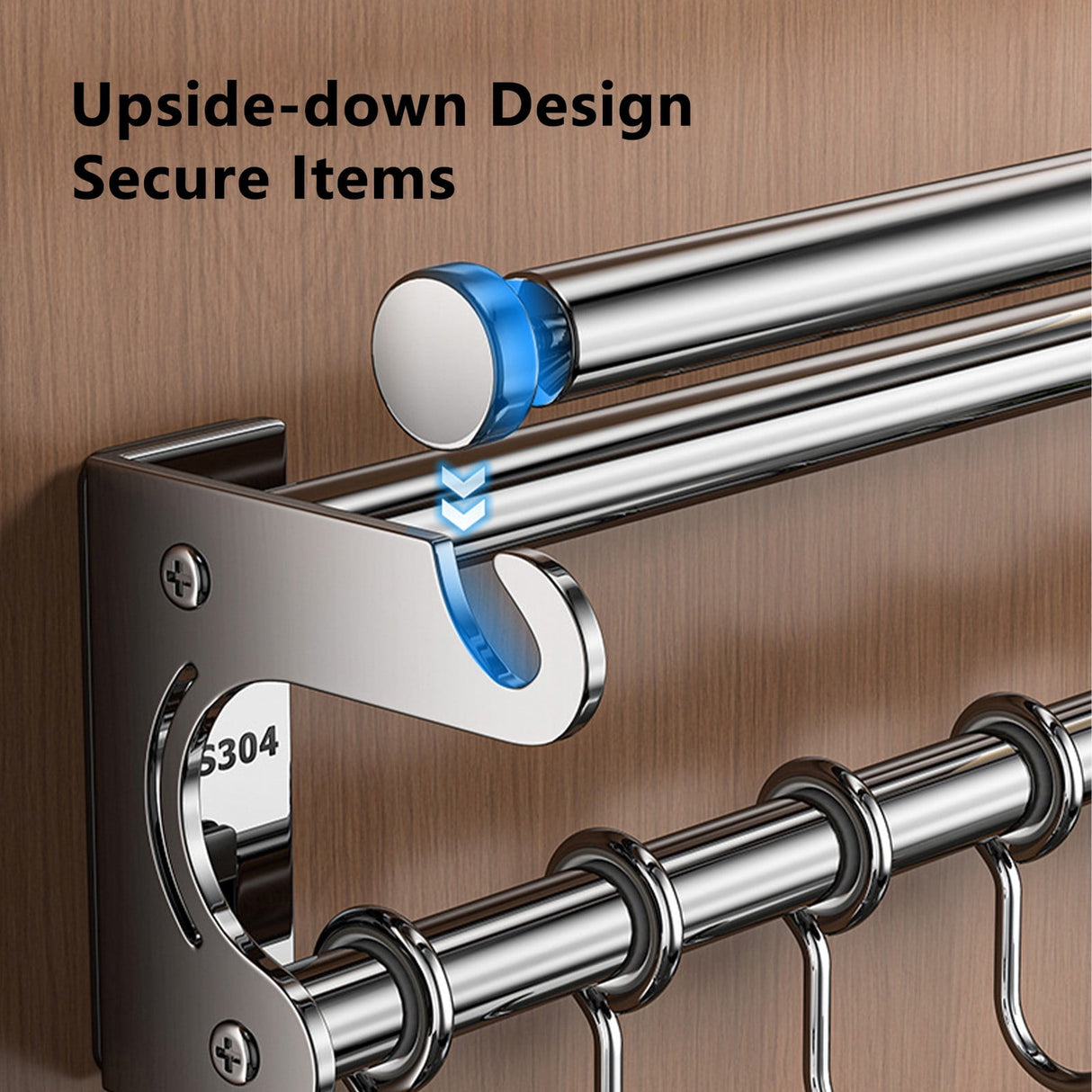 Kdkad Kitchen Organization and Storage Rack, Wall Mounted Pots and Pans Rack, Stainless Steel Metal Wall Shelf with Hooks for Hanging Pots and Pans for Kitchen Bathroom Bedroom Pantry 30 * 9 * 9cm/11.81 * 3.54 * 3.54inch A