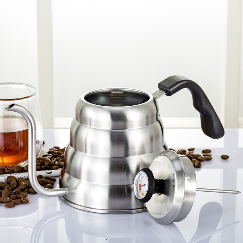 Coffee Gooseneck Kettle with thermometer 1.2L Stainless Steel, Stove Top, Premium Pour Over Kettle for Tea and Coffee w/Precision