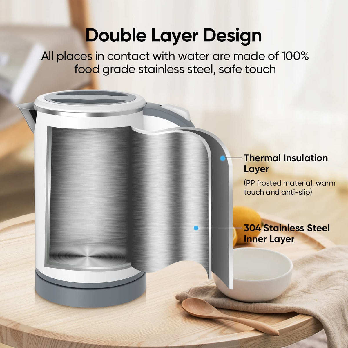 Small Electric Kettle, Travel Mini Hot Water Boiler Heater, Electric Kettles for Boiling Water,Teapot with Auto Shut-Off