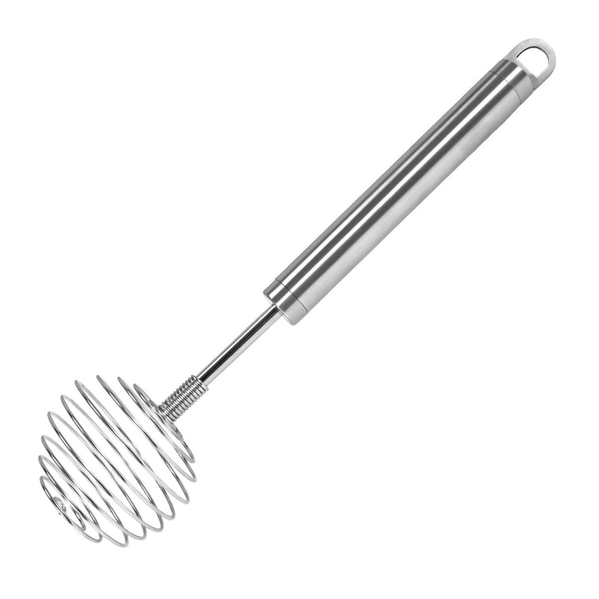 Spring Coil Egg Mixer, Household Round Whisk, Stainless Steel Handle Spherical Manual Egg Whisk, 24x6cm