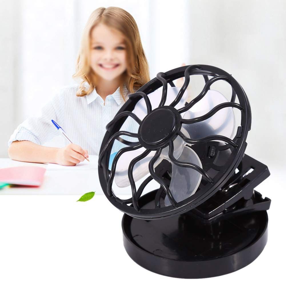 Electric Mini Solar Fan, Air Conditioner Cooling Cell Fan, Clip on Visor or Held by Hand, only Works in the Direct Sun