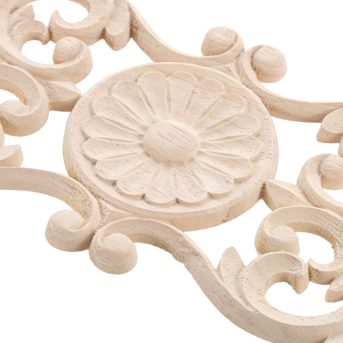 Long Wooden Carved Overlays Furniture Center Carvings Decals for Cabinet Closet Door Wall Dresser DIY Crafts Project