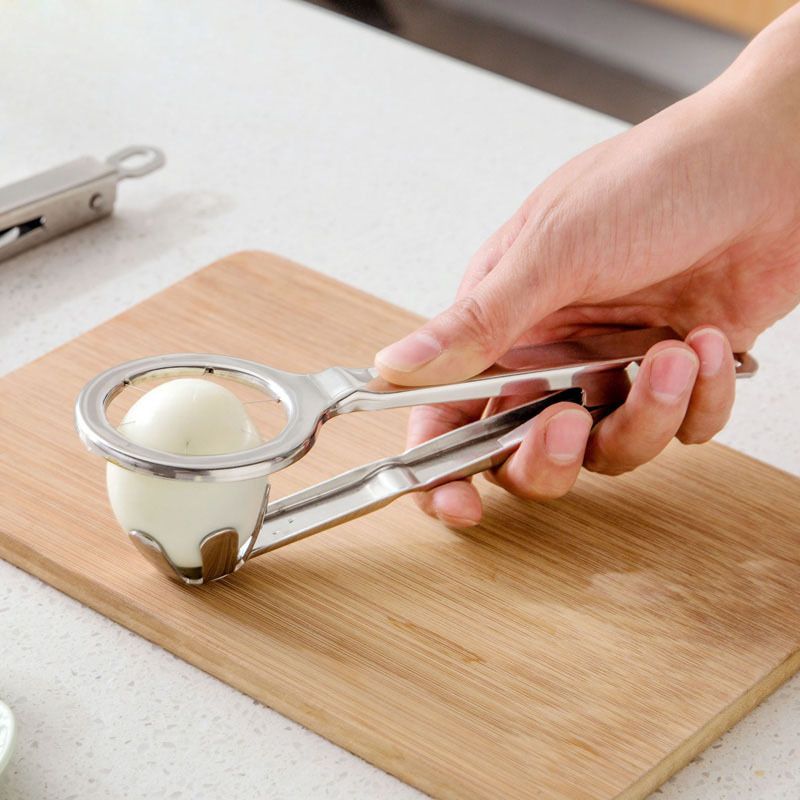 Best Utensils Stainless Steel Egg Slicer Wedger Cutter, Divides Hard Boiled Eggs Into 6 Equal Segments In One Action