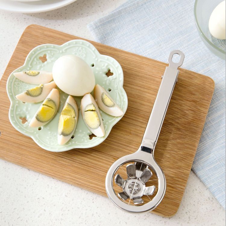 Best Utensils Stainless Steel Egg Slicer Wedger Cutter, Divides Hard Boiled Eggs Into 6 Equal Segments In One Action