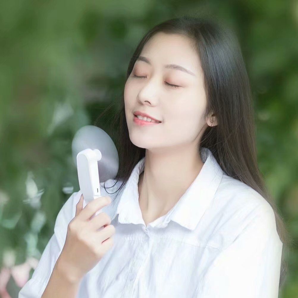 2 pcs Personal Handheld Fan, Mini Portable Pocket Fan, Little Folding Fans USB Rechargeable for Woman Girls Makeup Outdoor Travel