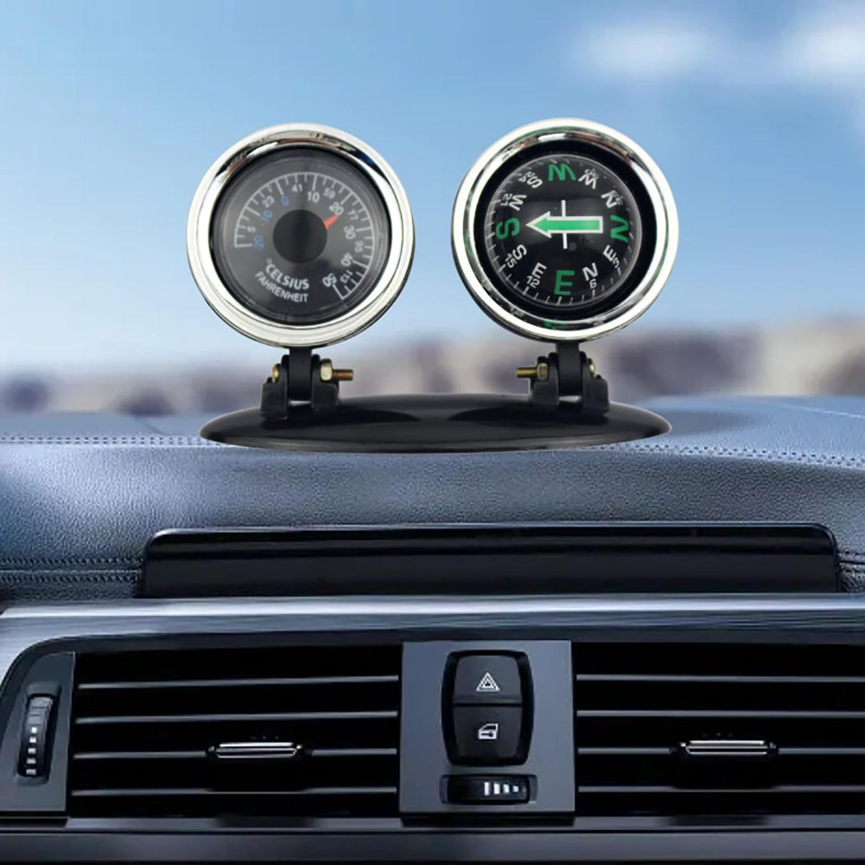 Car Compass 3 in 1 High Precision Car Dashboard Compass Guide Ball Dash Outdoor Guide Ball Marine Navigation Balance for Cars