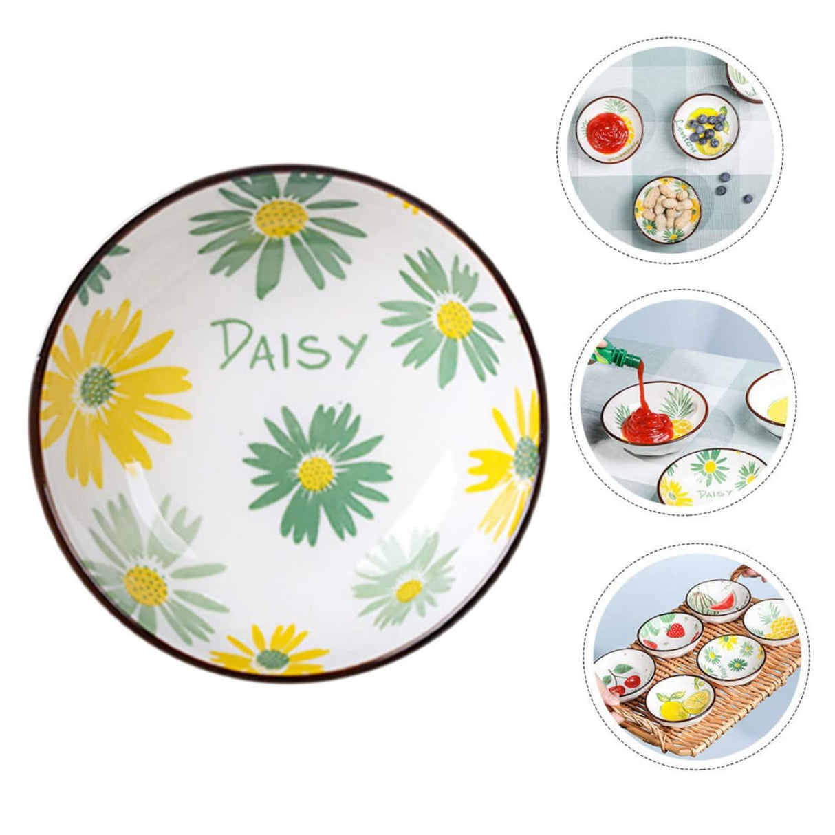 Mini Dip Plates Soup Bowl Sauce Dish Appetizer Serving Tray Side Dish Bowl Chip Dip Dish Snack Plates Fruit Seasoning Dish Small