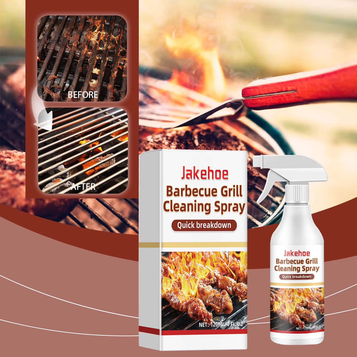 Grill and Grate Cleaner Spray:Cleans and Degreases BBQ Cooking Grates and Racks, Pellet and Electric Smokers