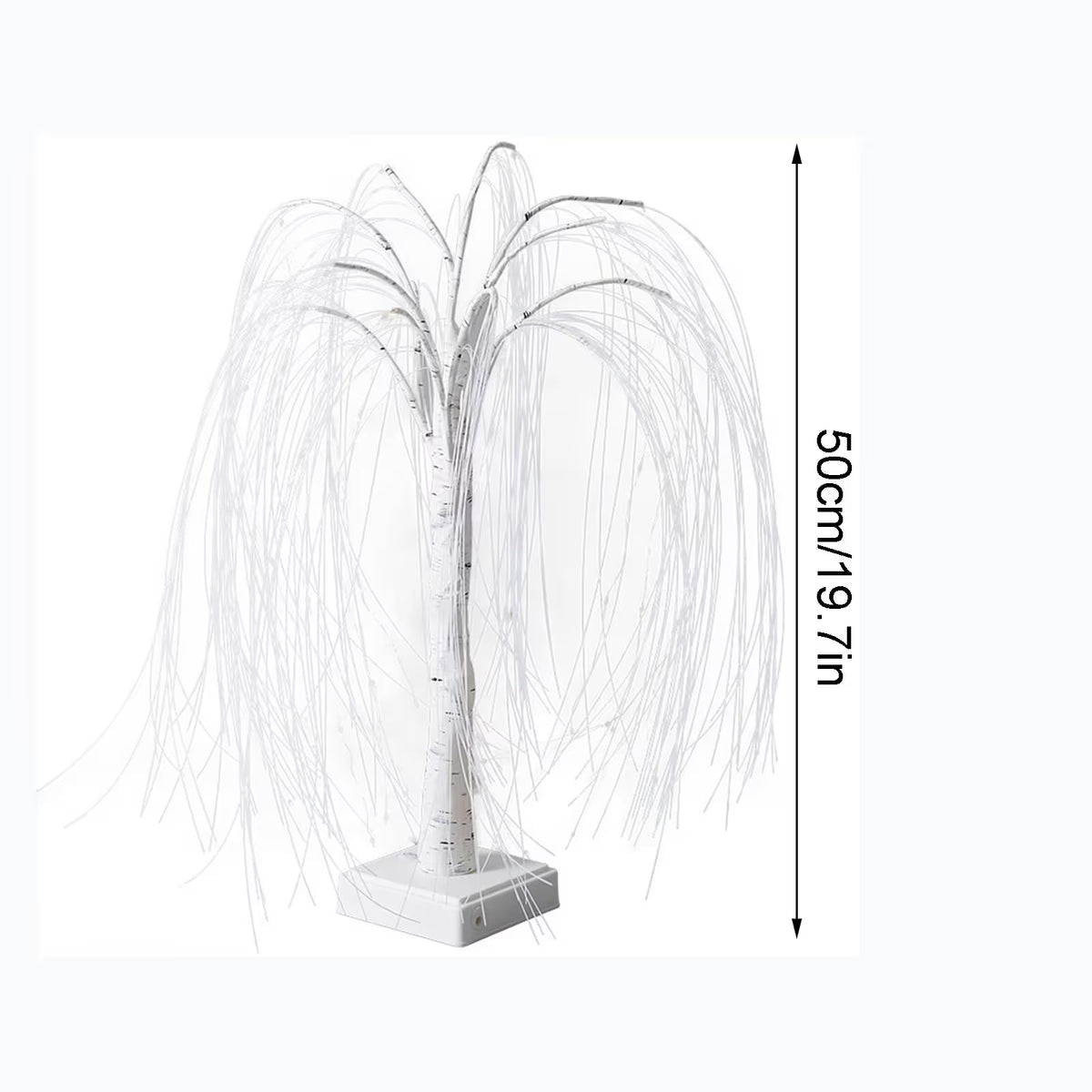 Light up Tree Decor Indoor, 60 LED 19.7Inch RGB Lighted Tree Tabletop Lamp, Small White Willow Tree with Lights for Birthday Thanksgiving Wedding Party Home Decoration