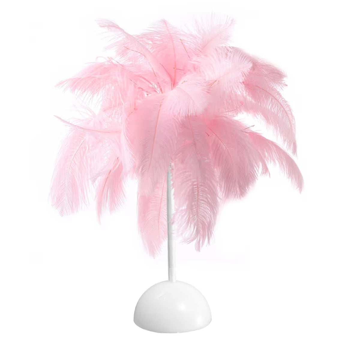 Feather Table Lamp, Ostrich Feather Table Night Light Feather Lamp Bedside Table Lamp Desk Lamp Feather LED Night Lamp Atmosphere Light Nightstand Lamp for Living Room Wedding Room Bedroom
