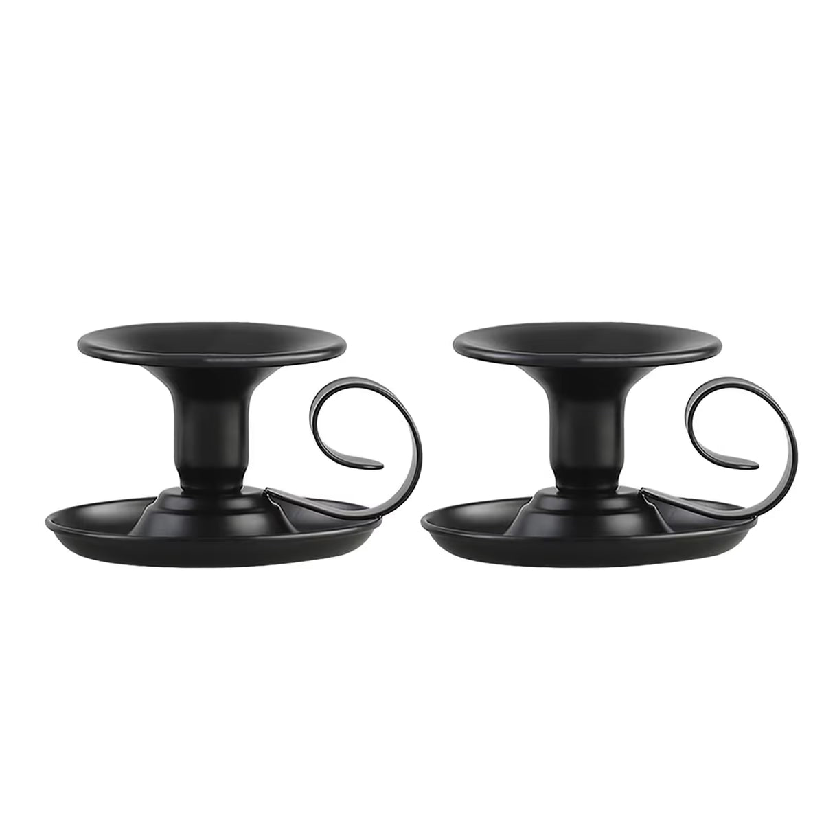 Retro Iron Taper Candle Holder Set of 2, Candlestick Holders Candlelight Stand with Handle Simple Ring Candle Stick Holder for Wedding Dinning Party Dinning Home Events Desktop Table Decor