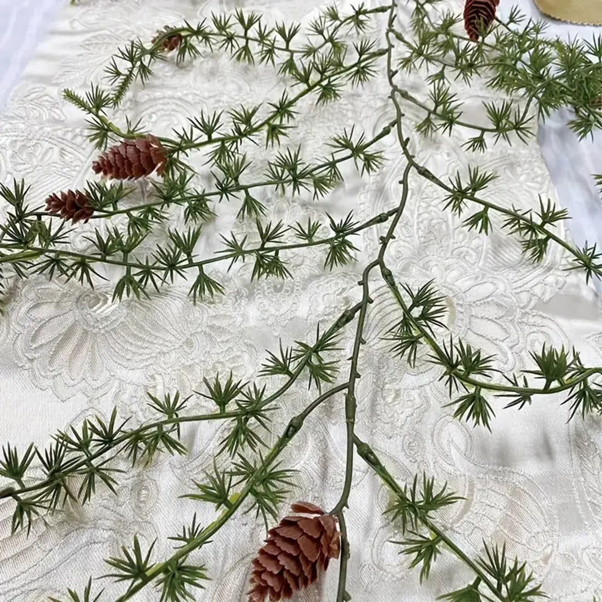 5 Ft Christmas Norfolk Pine Garland - Real Touch Winter Evergreen Pine Garland, Artificial Greenery Garland for Table, Mantle, Wall, Fireplace Decor, Indoor Outdoor Christmas Decorations 1Pcs