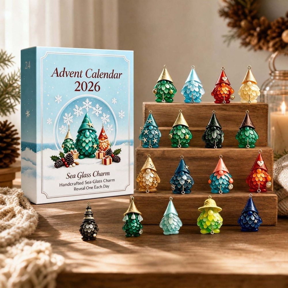 Christmas Countdown Calendar Calendar for Kids, Nativity Advent Calendar, Christmas Stuff Sea Glass Tree Ornament 24 Days