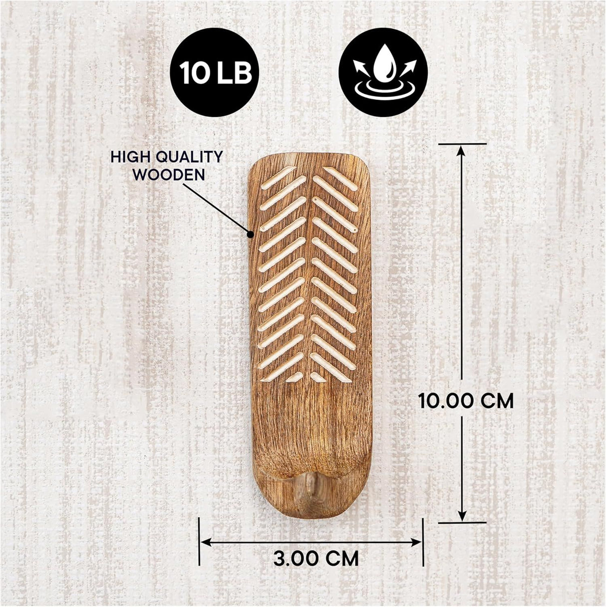 Shelf Boho Decorative Wood Adhesive Wall Hooks for Hanging Coats, Keys, Leash, Hat, Towel Holder, Cute Sticky Key Holder, (3 Hooks )
