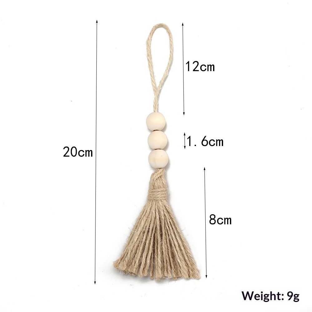 Wood Bead Garland,Farmhouse Tassels Beads, Rustic Country Decor Prayer Beads for Home Door Knob Christmas Decoration (8pack)