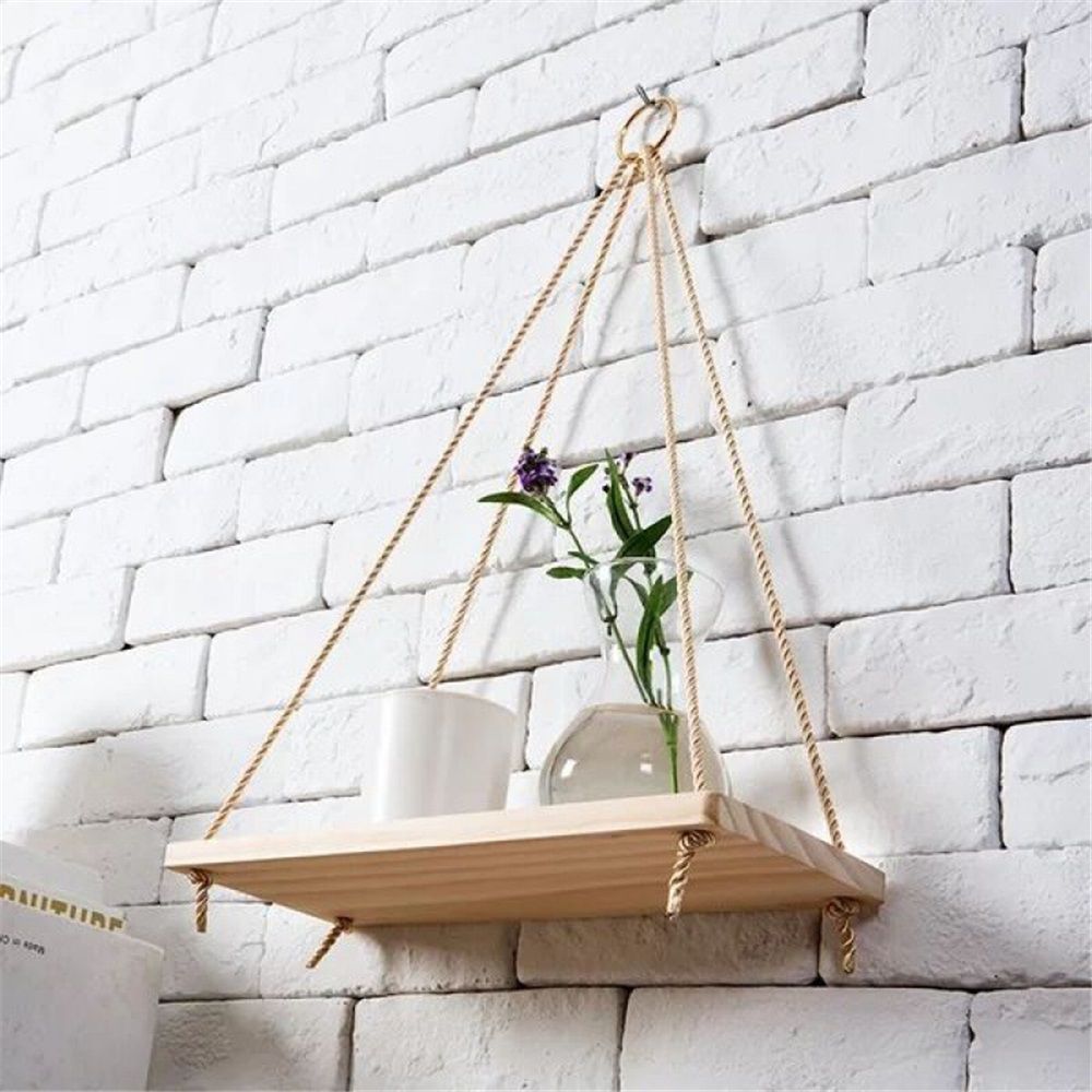 2pcs Hanging Shelves for Indoor Wall and Window - Floating Wall Shelves for Plant Display, Boho Style Home Decor.( 35*14cm)