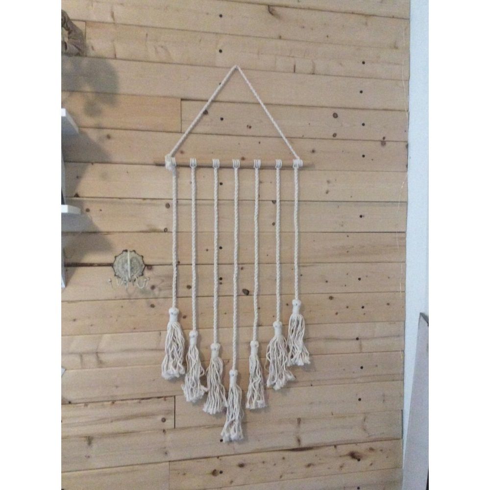 Hanging Photo Display Wall Decor - Handwoven Boho Picture Collage Decor Hanger with 8Wooden Clips & Cotton String Holder Organizer for Bedroom, Living Room, Home, Dorm, Gift