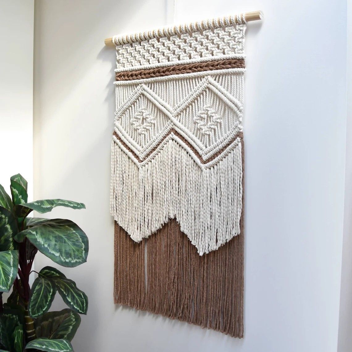 Hanging Tapestry Hand Woven Tapestries Boho Wall Art Decor Home Wall Decor Wall , Brown(40*70cm)