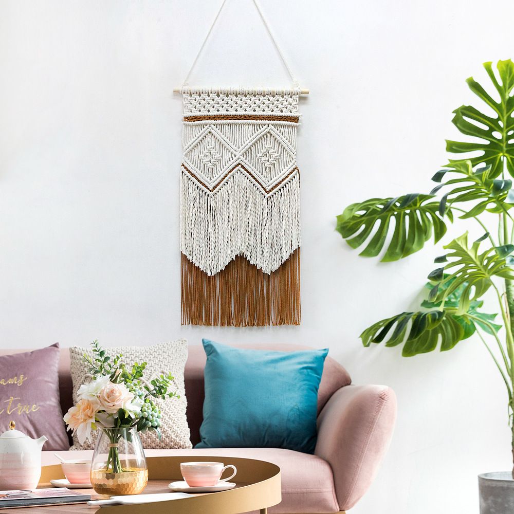 Hanging Tapestry Hand Woven Tapestries Boho Wall Art Decor Home Wall Decor Wall , Brown(40*70cm)