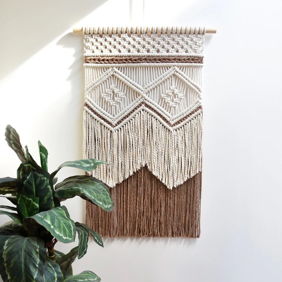 Hanging Tapestry Hand Woven Tapestries Boho Wall Art Decor Home Wall Decor Wall , Brown(40*70cm)