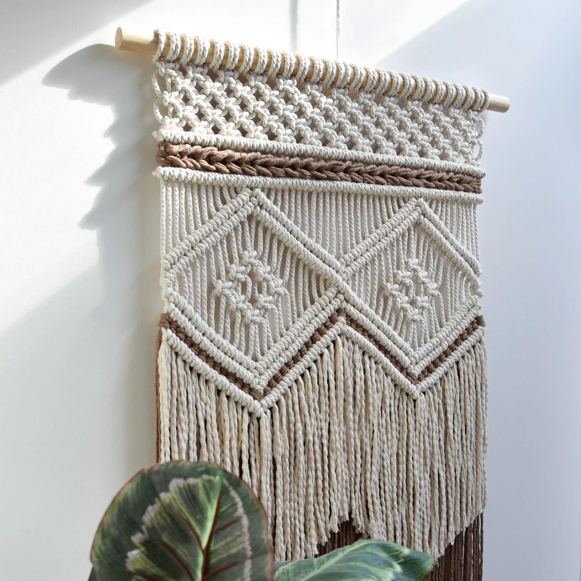 Hanging Tapestry Hand Woven Tapestries Boho Wall Art Decor Home Wall Decor Wall , Brown(40*70cm)