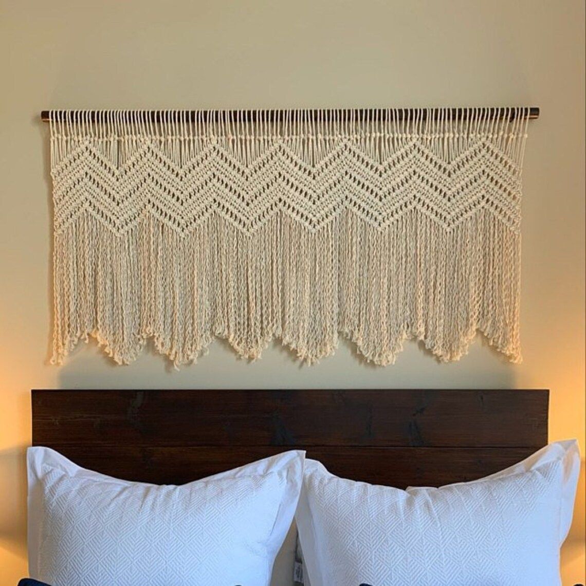 Kitchen Curtains 120*55cm Farmhouse Boho Curtains with Tassels for Bedroom, Livingroom, Bathroom Windows(Without wooden sticks)