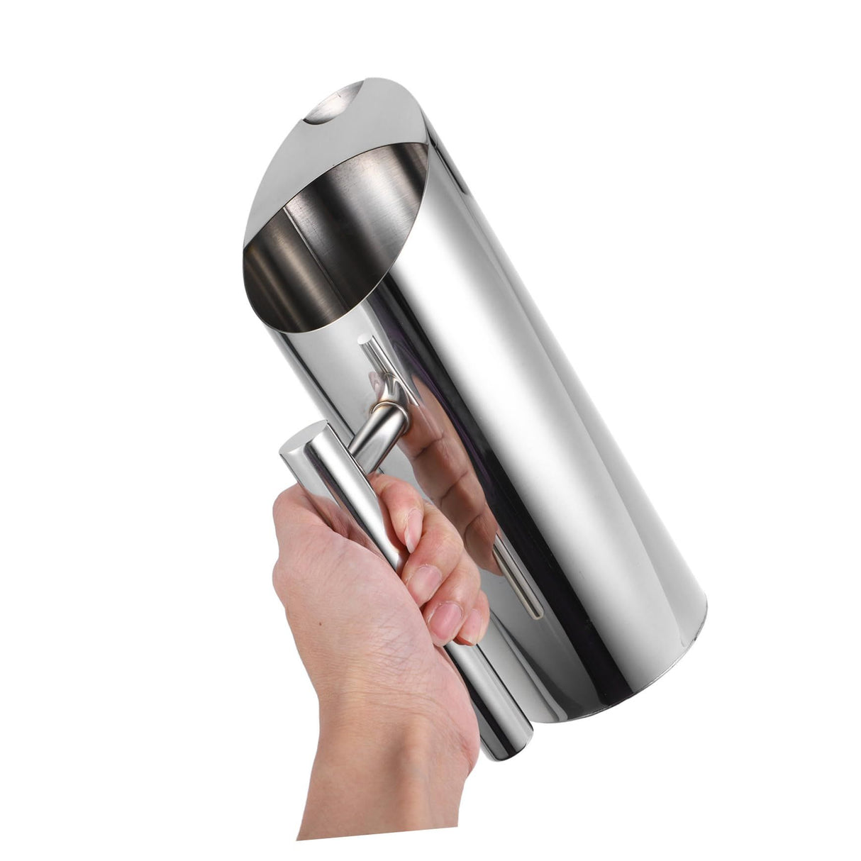 Stainless Steel Water Pitcher for Home and Bar Polished Metal Beverage Container for Cold Drinks Juice Tea and Cocktail Mixing Fridge Pitcher 1.0L