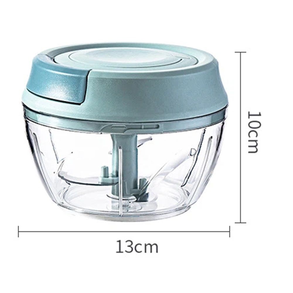Manual Food Processor Vegetable Chopper, Portable Hand Pull String Garlic Mincer Onion Cutter for Veggies, Ginger, Fruits, Nuts, Herbs, etc., Blue
