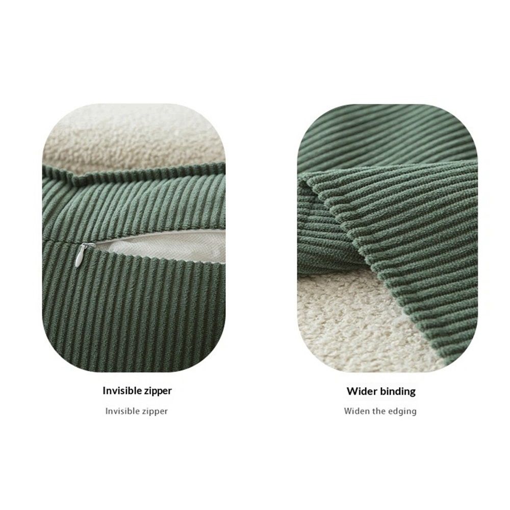 Couch Throw Pillows Covers 18x18 Inch Set of 4,Green Corduroy Decorative Cushion Case,Rustic Fun Living Room Decor (only pillowcases)