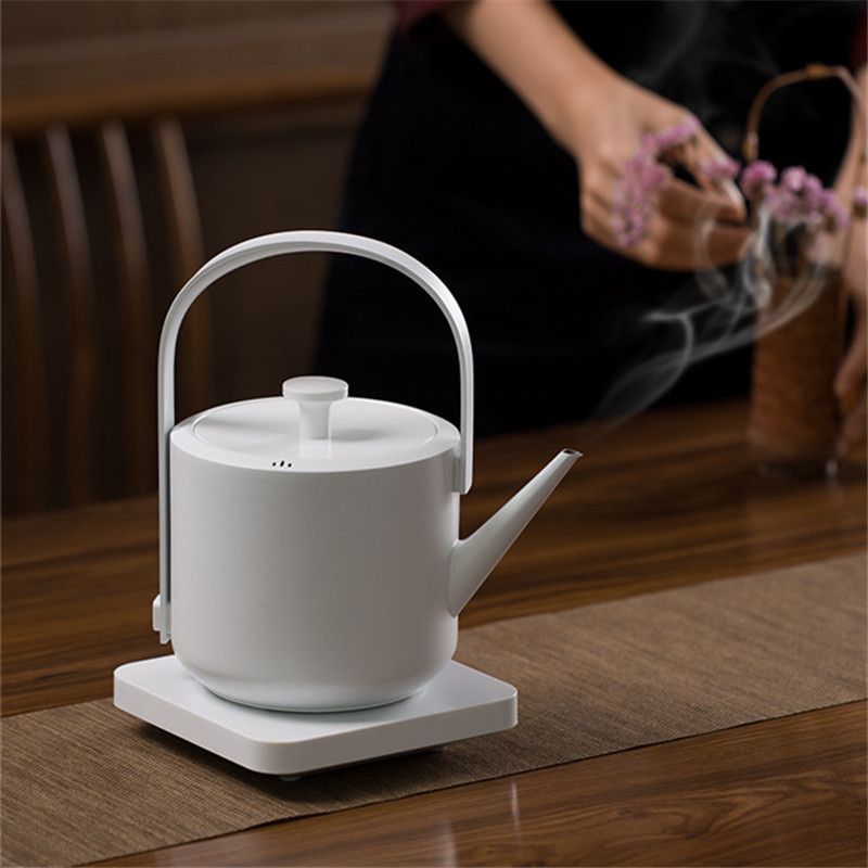 Gooseneck Kettle Mouth Electric Water Kettle Stainless Steel Coffe Hand Punching vision Stainless Steel Kettle Water Boiler Matte White