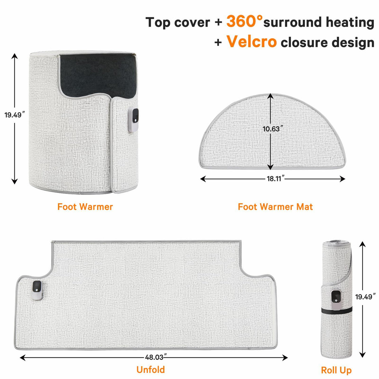 Under Desk Heater, 150W Quiet Foot Warmers for Feet with Detachable Foot Heating Pad