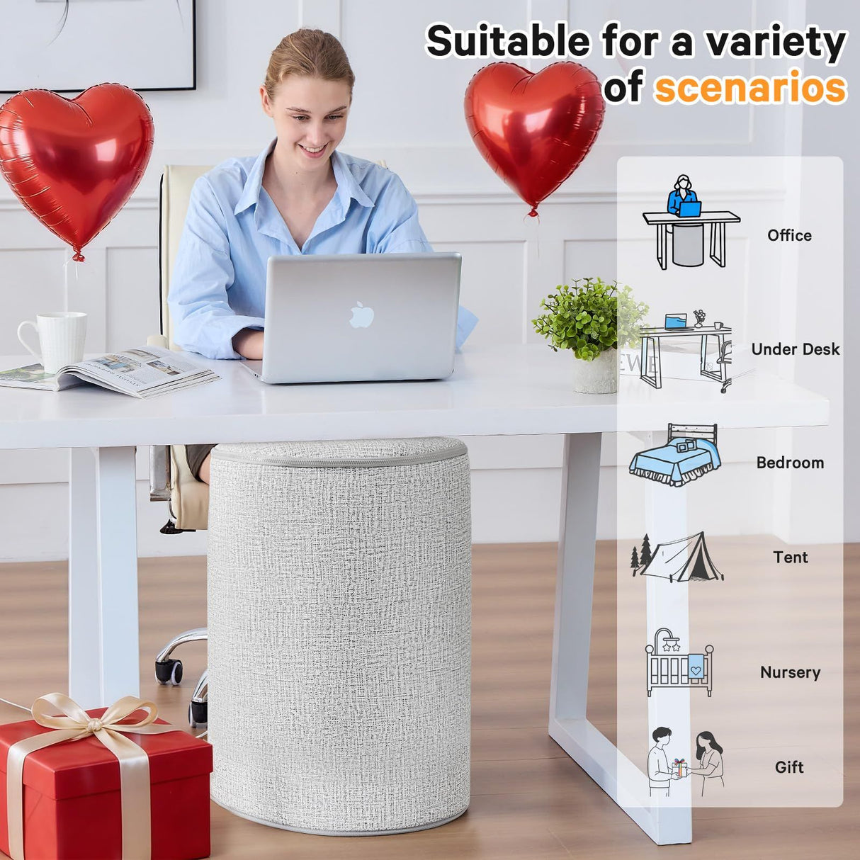 Under Desk Heater, 150W Quiet Foot Warmers for Feet with Detachable Foot Heating Pad