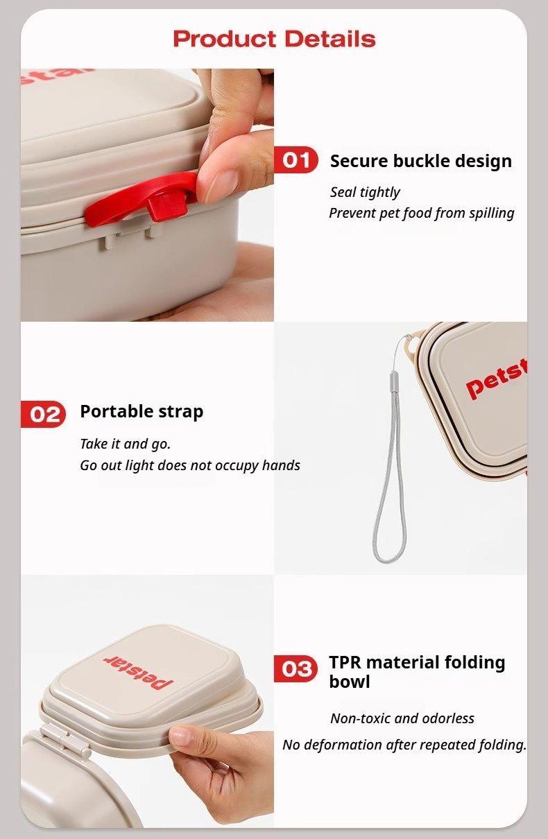 Foldable Outdoor Pet Bowl Light Brown