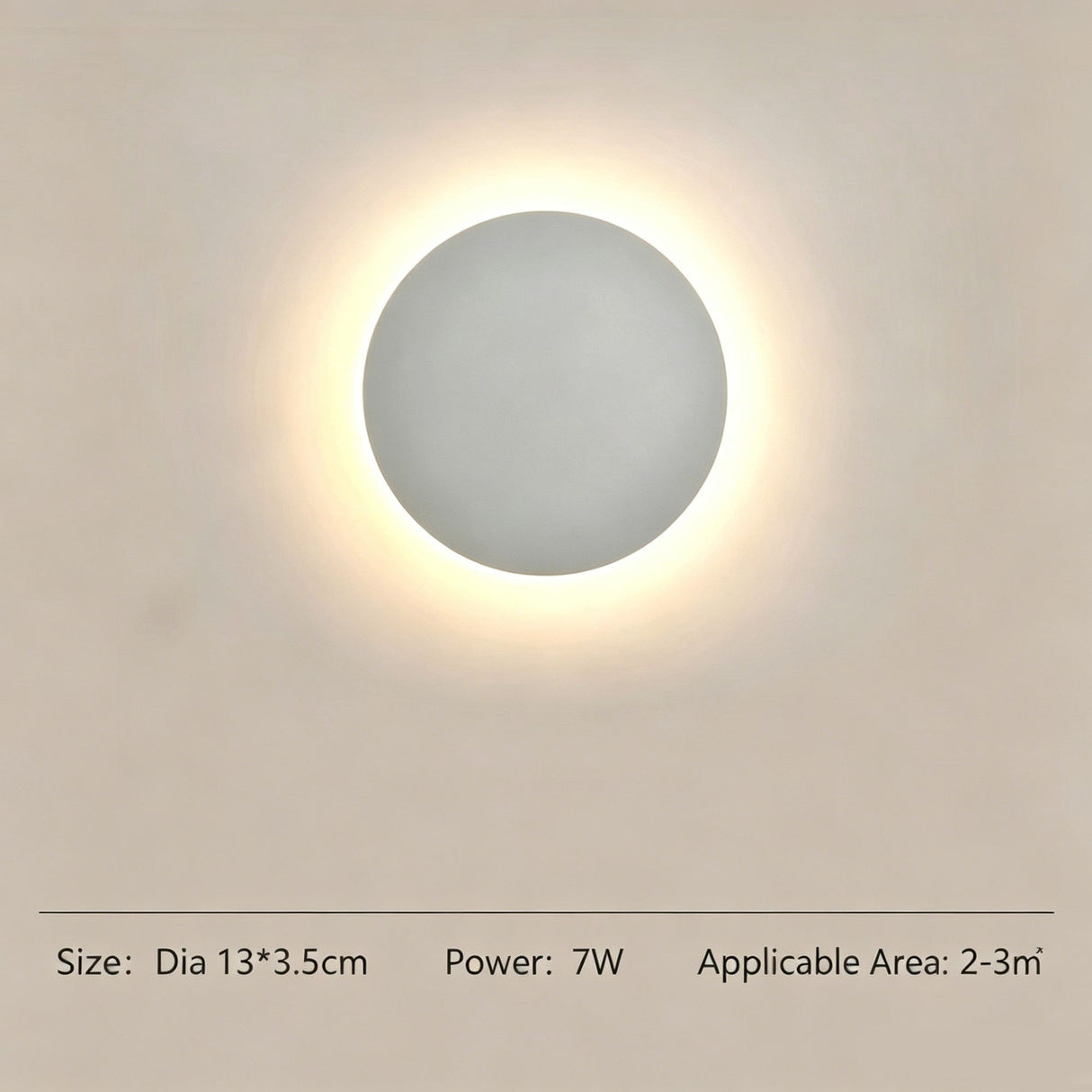 13CM White Regular Eclipse LED Wall Light Stepless Dimming