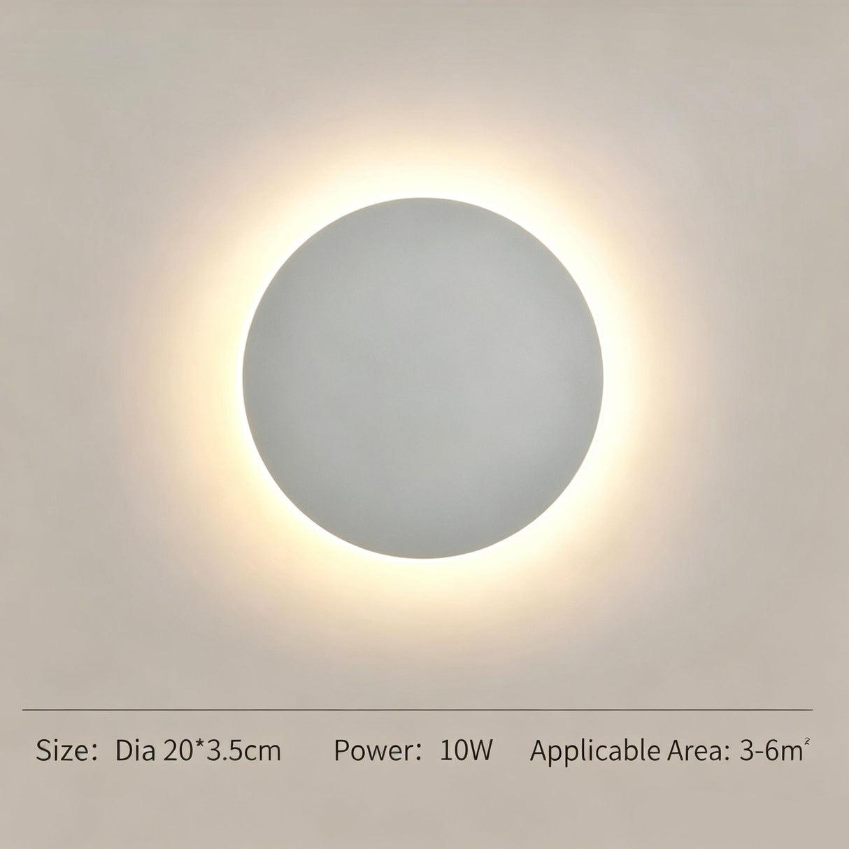 20CM White Touch Eclipse LED Wall Light Stepless Dimming