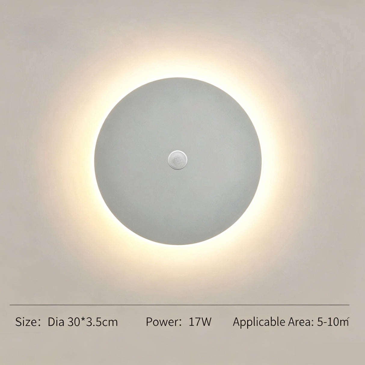 30CM White Sensor Eclipse LED Wall Light Stepless Dimming