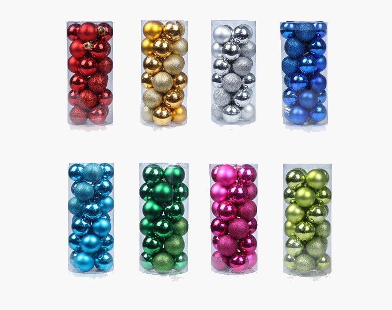 24 Pieces Electroplated Plastic Christmas Tree Pendants, Fruit Green 3cm Colorful Balls for Christmas Display and Halloween Tabletop Ornament