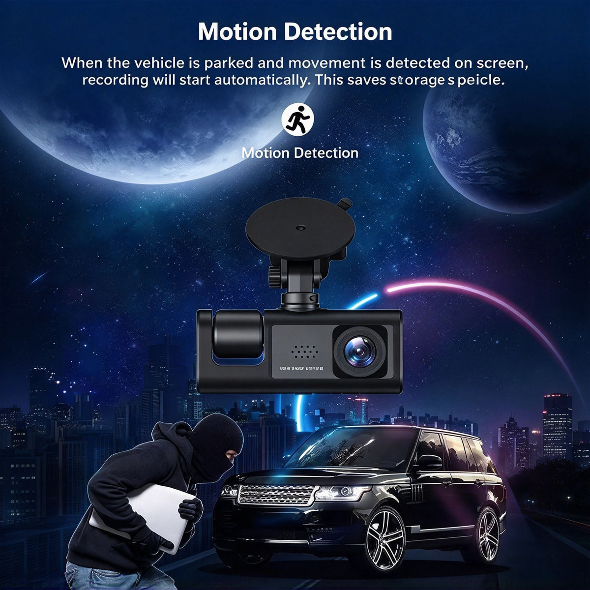 2‑Inch Screen HD Car Dash Cam Dual Front & Interior Lens With 32G Memory Card Night Vision Parking Monitor Mobile Recording, Practical Holiday Gift For Car Owners Halloween Christmas Car Gadget
