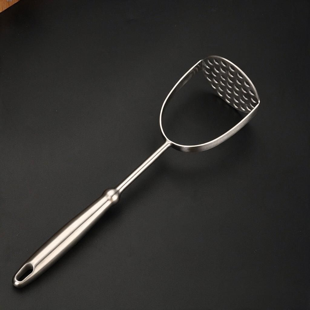 304 Steel Gourd Masher One-Piece 32cm 180g Perforated 8cm Head Hanging Hole Smooth Puree & Pumpkin Prep Halloween Kitchen 1pc