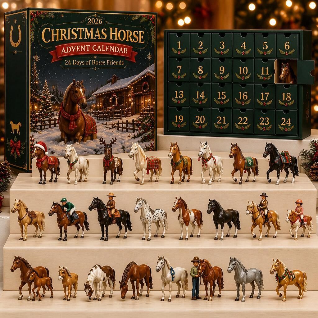 Christmas Horse Advent Calendar 24 Days of Horse Friends Countdown Blind Box Holiday Gift Set