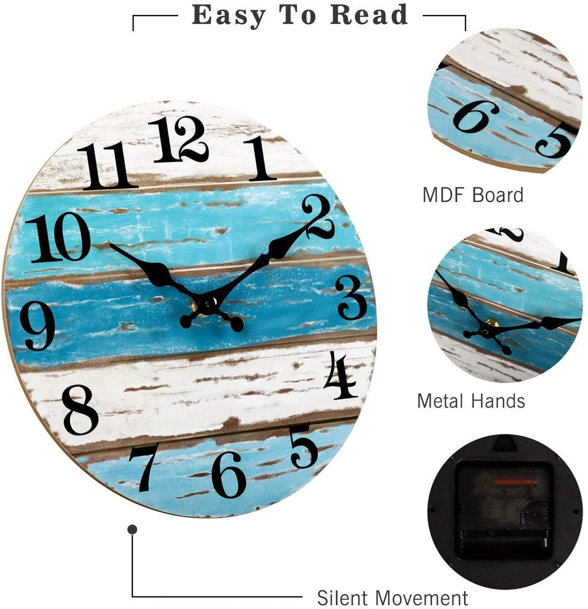 Wooden Wall Clock No.6, 10 Inch