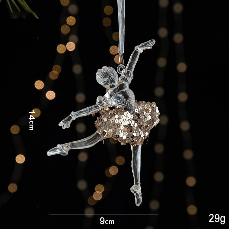 2pcs Ballerina Girl Christmas Ornament Props