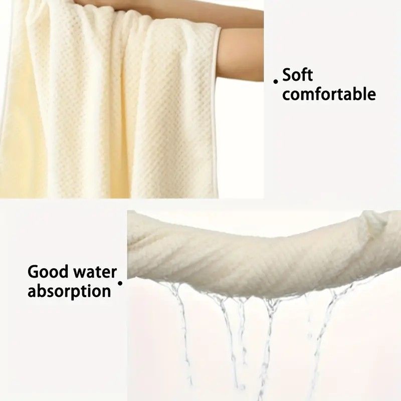 Modern Pineapple Grid Design Ultra-Soft Coral Fleece Bath Towel|90x170cm Extra Thick Strong Absorption, Suitable for Bathroom, Gym, Hotel, and Home Use.(Dark grey)