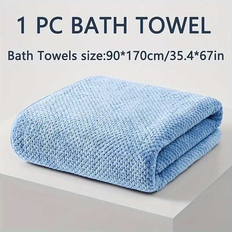 Modern Pineapple Grid Design Ultra-Soft Coral Fleece Bath Towel|90x170cm Extra Thick Strong Absorption, Suitable for Bathroom, Gym, Hotel, and Home Use.(ORANGE)