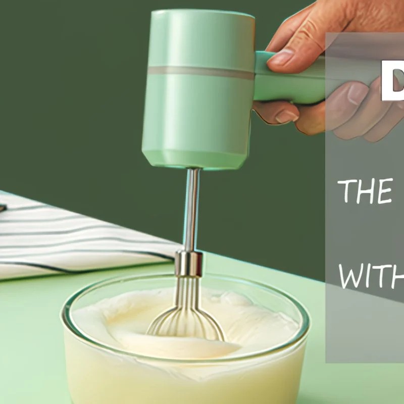 White Wireless charging handheld mixer, 30W with three-speed settings. Dual whisk heads designed for whipping eggs, cream, and batter. Suitable for both kitchen and outdoor use, also an ideal gift.