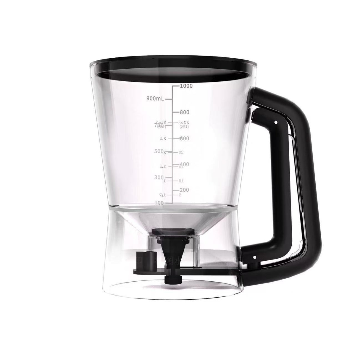 Handheld Batter Dispenser with Measuring Cup, PP Cake Waffle Pancake Batter Separator, DIY Baking Tool.(black)