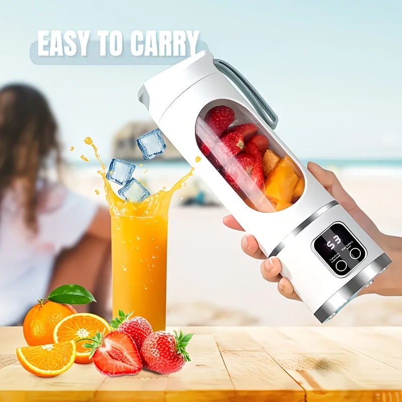 (white)Portable USB Charging Blender & Juicer - Easy to Clean, Suitable for Fruit and Vegetable Drinks, Smoothies - Capacity Ranging from 10.14 oz to 16.91 oz