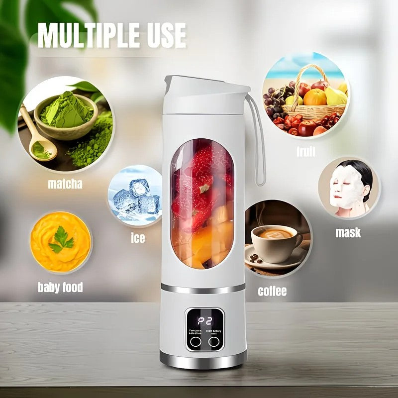 (white)Portable USB Charging Blender & Juicer - Easy to Clean, Suitable for Fruit and Vegetable Drinks, Smoothies - Capacity Ranging from 10.14 oz to 16.91 oz
